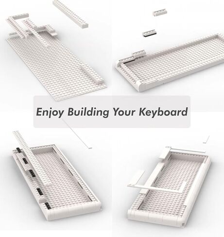 01Adam 60% Mechanical Keyboard, 64-Key ANSI, Lego-Compatible Case, Gasket Mount, Hot-swappable, Wired, Linear Switch, RGB, QMK, Vial for Win/Mac, Full Kit (White) in Saudi Arabia