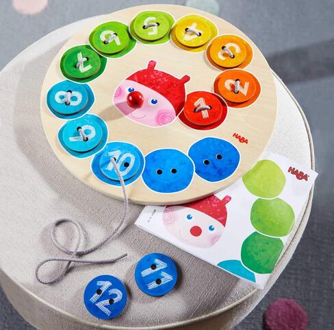 HABA Orchard Threading Game with 31 Lacing Tiles and 2 Double Sided Templates for Ages 3+ in Saudi Arabia