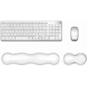 Mouse Wrist Rest Pad, 5.71" Ergonomic Cool Silicone Gel Wrist Support Pad for Effortless Typing & Pain Relief, Non-Slip Base Wrist Support Cushion for Gaming, Computers, Laptops, Office Transparent