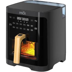 Air Fryer with Steam - Digital Display 5QT Airfryer Convection Oven Countertop, Adjustable Temperature and Controls, Stainless Steel Toaster Air Fryer for Oil-Free Frying - 12 Presets