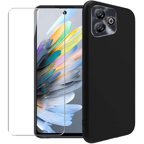 Silicone Case for ZTE Blade A75 4G, Silky-Soft Touch Full-Body Protective Case, Shockproof Bumper Protection Cover with Microfiber Lining (Black) in Kuwait