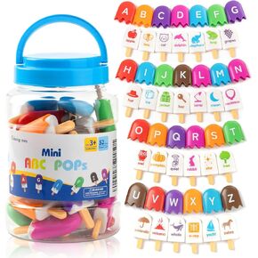 52 Pcs Mini Alphabet Pops – Alphabet Learning Toys, Preschool Educational Toys for Classroom - Fun and Engaging Alphabet Matching Game