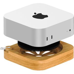 Wooden Mac Mini M4 Pro dust Dock Stand, macmini 2024 HUB Docking Station with 3X USB3.0 TF/SD Card Reader and External Power Switch, Mac Mini Heat Dissipation Accessories-AJM4-FH