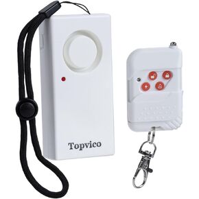 Topvico Door Handle Alarm Vibration Triggered, Hotel Travel Portable Door Alarm, 130dB Wireless Home Security for Kids, Elderly, Dementia, Remote Controller for Sensitivity Volume Adjust, 2 Pack