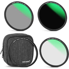 NEEWER 58mm 4-in-1 Magnetic Lens Filter Kit, Includes Neutral Density ND1000+MCUV+CPL+Adapter Ring with 42-Layer Coating/Ultra Slim/Waterproof/Scratch Resistant HD Optical Glass&Water-Resistant Pouch
