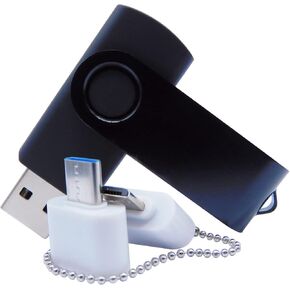 512MB Mini Capacity USB Flash Drives Thumb Drive Memory Sticks with OTG & Type-C/USB C Adaptor (Blue)