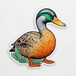 Mallard Duck 3D Decal Sticker for Skateboard, Tablet, Luggage, Guitar, Water Bottle, Car Bumper, Home, Bookcase, Laptop Waterproof Vinyl Decal Sticker 5-inch (Design 8)