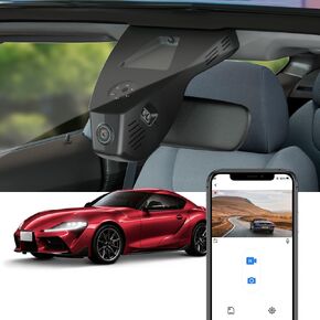 Fitcamx 4K Dash Cam Suitable for Toyota GR Supra 2020-2025 2.0 3.0 Premium Auto Manual A91 Edition, Integrated OEM Style, UHD 2160P Video, WiFi & APP, Loop Recording, G-Sensor, Plug & Play, 64GB Card