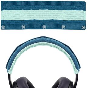 Geekria Knit Fabric Headband Cover Compatible with Audio-Technica, Beats, Bose, AKG, Sennheiser, Skullcandy, Sony Headphones, Head Cushion Pad Protector, Replacement Repair Part (Pop Blue)