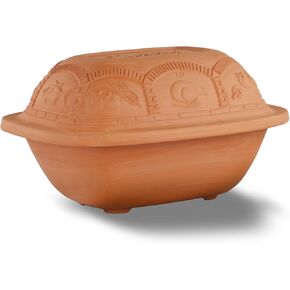 Eurita Clay Roaster ، 3 Quart ، و non-latcl-farkware ، وخالية من السموم ، طهي طين صحية ، فرن هولندي للطبخ متعدد الاستخدامات ، وصفة رقمية وتعليمات