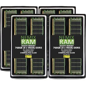 NEMIX RAM 192GB (2X96GB) DDR5 6400MHZ PC5-51200 CL52 2Rx4 1.1V 288-PIN ECC RDIMM Registered Server Memory KIT Compatible with Supermicro X14SBI-F