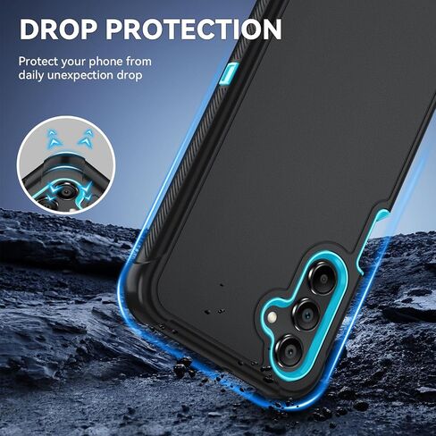 for Samsung Galaxy A16 5G Case : 3-Layer Shockproof Phone Cover with HD Screen Protector,Hybrid Protective Military-Grade Drop Protection for Galaxy A16 5G Phone Case (Black/Black) in Saudi Arabia