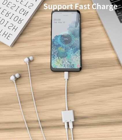 محول USB C الى مقبس 3.5 ملم لسماعة الراس من النوع سي، شريحة محول رقمي تناظري هاي فاي لسامسونج جالكسي الترا زد فليب نوت S10 S9 بلس S20 A80 جوجل بكسل 5/4/3XL متوافق مع ايباد اير 4 برو 2019 2020 AUX in Kuwait