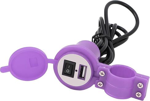 Motorcycle Phone Charger, 12V 1.5A Motorbike Smartphone USB Port Charger with LED Light and ON&Off Switch, Waterproof Scooter Charging Adapter Accessories for GPS, Camera, Cellphone（Black） in Saudi Arabia