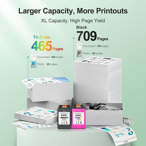 62XL Ink Cartridges Black and Color Replacement for HP Ink 62 for HP 62XL Ink Cartridge Combo Pack for Envy 7640 5540 5640 7645 5660 5542 OfficeJet 5740 5475 200 250 258 8040 Color Inkjet Printer in Saudi Arabia