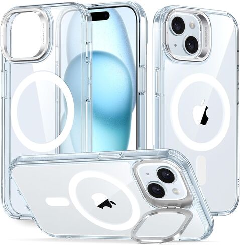 ESR for iPhone 16 Case, Camera Control Compatible with MagSafe, Military-Grade Protective Case, Built-in Stash Stand Phone Case, Scratch-Resistant Back Cover, Classic Series, Clear in Saudi Arabia