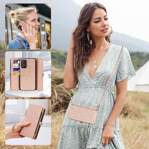 Asuwish Phone Case for Samsung Galaxy A52/A52S 5G SHIPPER WALLET WALLET WALLESTIBLE WATHERSIDE CORPLEST SCREET SCREET SCREETS LANYAR in Saudi Arabia