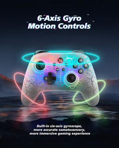 BINBOKPLAY Switch Controller, Wireless Switch Pro Controller for Switch/Lite/OLED, Switch Remote Gamepad with Mecha-Tactile Action Buttons/RGB Light/Map Button/6 Axis/Turbo in Saudi Arabia