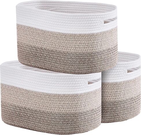 VEVOR Blanket Basket, 67L, Cotton Rope Basket, Woven Basket with Handles, 20" x 13" Round Laundry Hamper Basket Collapsible Extra Large Storage Basket Bins for Organizing Clothes Kids Toys Pillows in Saudi Arabia
