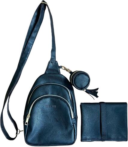 Mini Diaper Bag, Small Baby Diaper Bag, Sling Diaper Bag, Chest Bag, Small Crossbody Backpack for Mom- Portable Changing Pad, Pacifier Holder, Water-Resistant PU Leather in Saudi Arabia