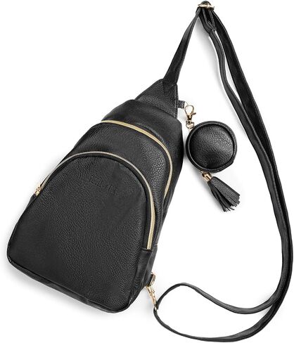 Mini Diaper Bag, Small Baby Diaper Bag, Sling Diaper Bag, Chest Bag, Small Crossbody Backpack for Mom- Portable Changing Pad, Pacifier Holder, Water-Resistant PU Leather in Saudi Arabia