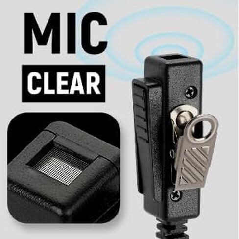 RDM2070D 2-Wire Surveillance Earpiece for Motorola Walkie Talkies (CLS1410/CP200/GP2000) & Bearcom Radios - Walkie Talkie Radio Headset with Big PTT Mic & 2-Pin Acoustic Tube(1 Pack) in Kuwait