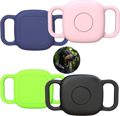 حامل طوق الكلب المقاوم للماء لـ Tile Mate 2024/ Mate 2022 Tracker ، حالة السيليكون الناعمة المفقودة لقلادة Cat Pet ، وملحقات الغطاء الوقائي لمكتشف Tile Tracker (أسود/ أسود) in Kuwait