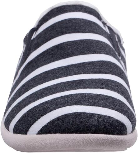Spenco Women's Dundee Striped Slipper, Black/White, 7.5 Wide in Saudi Arabia
