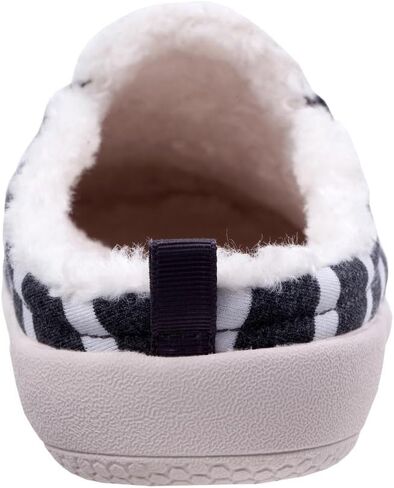 Spenco Women's Dundee Striped Slipper, Black/White, 7.5 Wide in Saudi Arabia