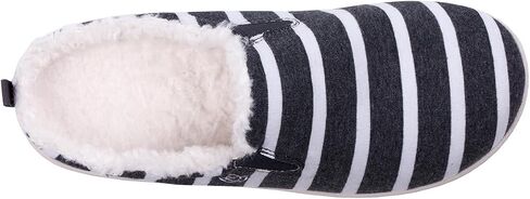 Spenco Women's Dundee Striped Slipper, Black/White, 7.5 Wide in Saudi Arabia