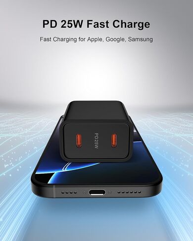 25W iPhone 16 Pro Charger Block USB C Fast Charging Usbc Wall Charger Dual Type C Multi Ports USB Plug Outlet for Apple iPhone Samsung Pixel 9 Pro Max XL Box Power Cube Adapter Brick 2 Double USBC in Saudi Arabia