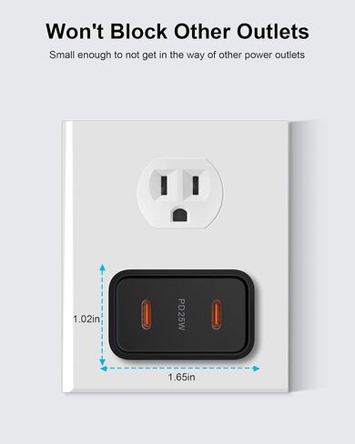 25W iPhone 16 Pro Charger Block USB C Fast Charging Usbc Wall Charger Dual Type C Multi Ports USB Plug Outlet for Apple iPhone Samsung Pixel 9 Pro Max XL Box Power Cube Adapter Brick 2 Double USBC in Saudi Arabia