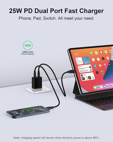 25W iPhone 16 Pro Charger Block USB C Fast Charging Usbc Wall Charger Dual Type C Multi Ports USB Plug Outlet for Apple iPhone Samsung Pixel 9 Pro Max XL Box Power Cube Adapter Brick 2 Double USBC in Saudi Arabia