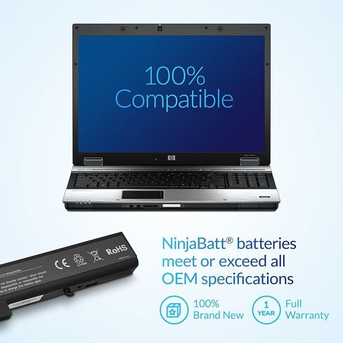NinjaBatt Battery for HP 8460P 628668-001 8470P 8570P 628666-001 628670-001 6560B CC06 631243-001 CC09 CC06XL 634089-001 634087-001 6465B 6470B 6460B - High Performance [6 Cells/4400mAh/48Wh] in Saudi Arabia