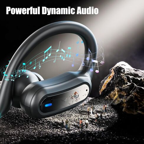 Wireless Earbuds Bluetooth Headphones, Bluetooth 5.3 Stereo over Ear Buds,Noise Cancelling Mic, IP7 Waterproof Headset for Running/Workout - Blue in Saudi Arabia