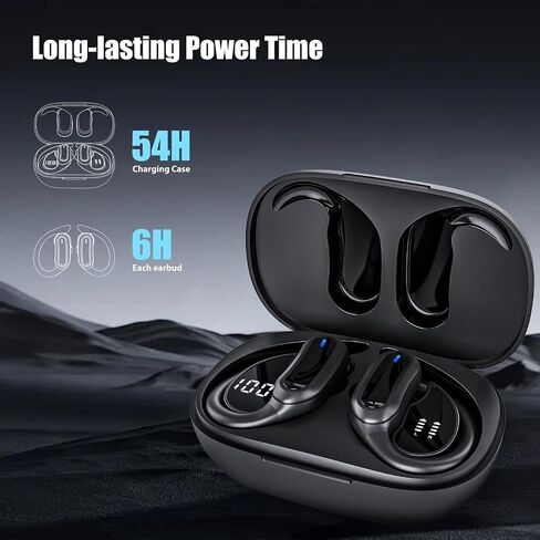 Wireless Earbuds Bluetooth Headphones, Bluetooth 5.3 Stereo over Ear Buds,Noise Cancelling Mic, IP7 Waterproof Headset for Running/Workout - Blue in Saudi Arabia