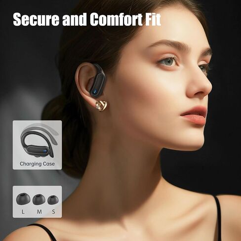 Wireless Earbuds Bluetooth Headphones, Bluetooth 5.3 Stereo over Ear Buds,Noise Cancelling Mic, IP7 Waterproof Headset for Running/Workout - Blue in Saudi Arabia
