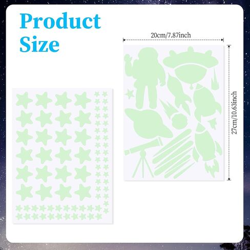 435pcs Glow in The Dark Stickers,Glow in The Dark Stars for Ceiling,Glow in The Dark Moon Universe Wall Stickers Outer Space Decal for Kids Boys Bedroom Decor Christmas Gift Blue Glow in Saudi Arabia
