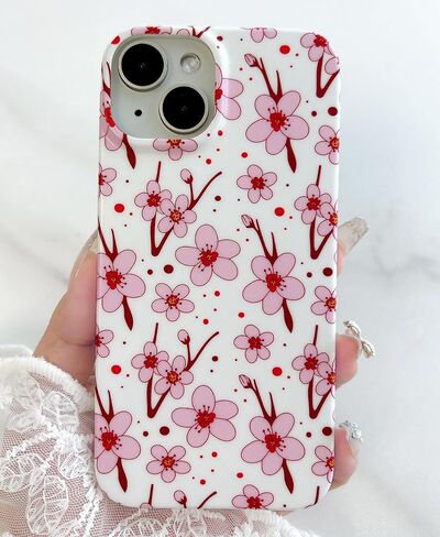 Qokey Compatible for iPhone 15 Case,Cute Clear Flowers Case for Girls Women Shell Pattern Soft Bumper Lightweight Slim Fit TPU Shockproof Phone Case for iPhone 15 6.1",Pink Floral in Saudi Arabia