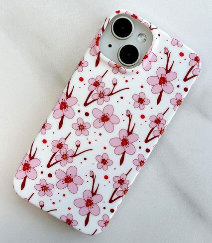 Qokey Compatible for iPhone 15 Case,Cute Clear Flowers Case for Girls Women Shell Pattern Soft Bumper Lightweight Slim Fit TPU Shockproof Phone Case for iPhone 15 6.1",Pink Floral in Saudi Arabia