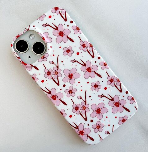 Qokey Compatible for iPhone 15 Case,Cute Clear Flowers Case for Girls Women Shell Pattern Soft Bumper Lightweight Slim Fit TPU Shockproof Phone Case for iPhone 15 6.1",Pink Floral in Saudi Arabia