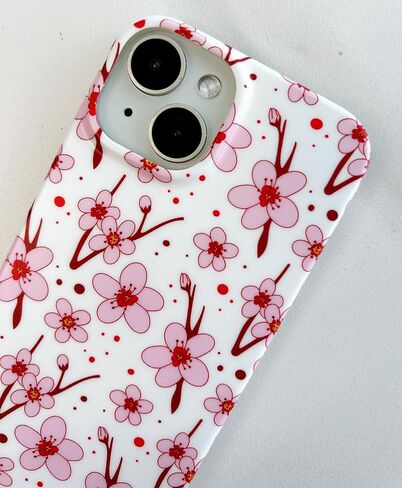 Qokey Compatible for iPhone 15 Case,Cute Clear Flowers Case for Girls Women Shell Pattern Soft Bumper Lightweight Slim Fit TPU Shockproof Phone Case for iPhone 15 6.1",Pink Floral in Saudi Arabia