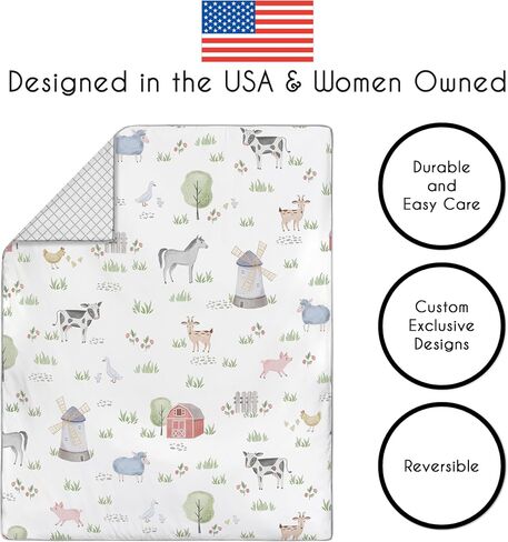 Sweet Jojo Designs Western Cowgirl Girl Baby Crib Bedding Set Infant Nursery Room Blanket Fitted Sheet Skirt Diaper Stacker 4p Wild West Cow Print Vintage Bandana Patchwork Animal Southwest Blue Pink in Saudi Arabia