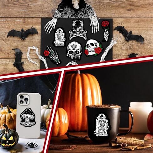 50PCS Glow in The Dark Cool Gothic Skull Water Bottle Stickers, Black and White Skeleton Sticker for Adults, Waterproof Vinyl Laptop Decals, Phone Case Car Skateboard Luggage Scrapbook Decoration in Saudi Arabia