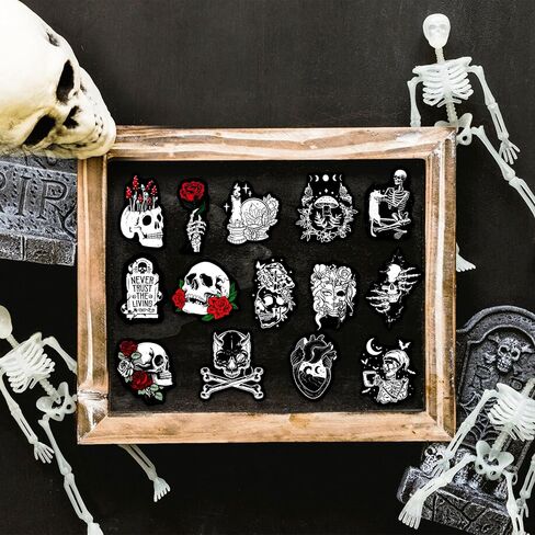 50PCS Glow in The Dark Cool Gothic Skull Water Bottle Stickers, Black and White Skeleton Sticker for Adults, Waterproof Vinyl Laptop Decals, Phone Case Car Skateboard Luggage Scrapbook Decoration in Saudi Arabia