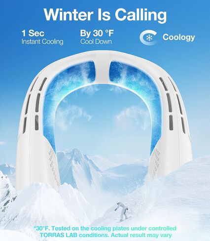 TORRAS COOLiFY 2S【Extended Battery Version】 Neck Air Conditioner 【28 Hrs Cooling】, Portable Personal Cooler Neck Fan, App Control Rechargeable Neck Fans that blow cold air for travel in Saudi Arabia