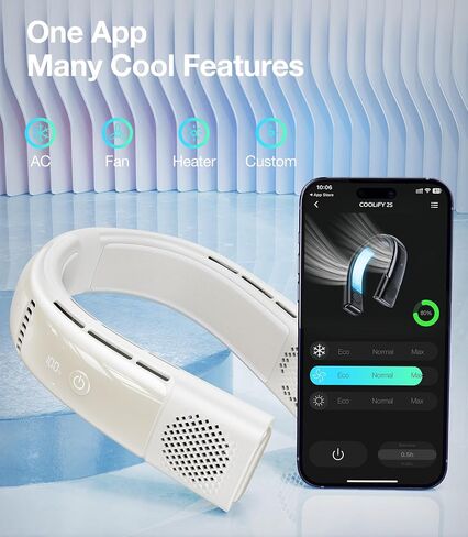 TORRAS COOLiFY 2S【Extended Battery Version】 Neck Air Conditioner 【28 Hrs Cooling】, Portable Personal Cooler Neck Fan, App Control Rechargeable Neck Fans that blow cold air for travel in Saudi Arabia