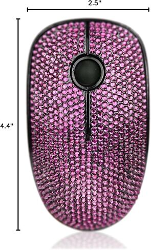 Luxury Bling Dazzling Crystal Rhinestone 2.4G Wireless Mouse for Laptop, Notebook, PC, Computer, MacBook, Girls Gift - AB Blue in Kuwait