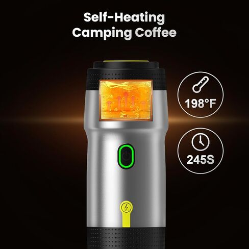 Portable Electric Espresso Machine,Travel Coffee Maker for Camping, Car Coffee Maker Self-Heating with USB-DC,3-in-1 Extraction of 8g Coffee powder,NS and small capsules for RV,Hiking,Office B in Saudi Arabia
