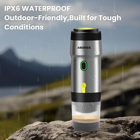 Portable Electric Espresso Machine,Travel Coffee Maker for Camping, Car Coffee Maker Self-Heating with USB-DC,3-in-1 Extraction of 8g Coffee powder,NS and small capsules for RV,Hiking,Office B in Saudi Arabia